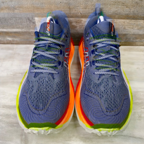 Asics Trabuco Max 2 Mens Size 9 Trail Running Shoes Navy Orange 1011B606 EUC - Picture 3 of 16
